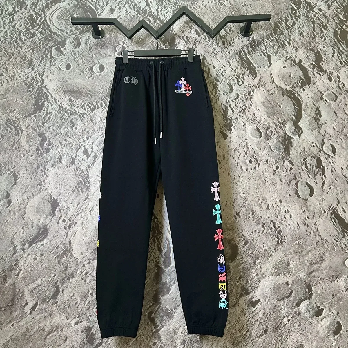 Chrome Hearts Chrome Hearts CH Cross Black Embroidered Jogger Pants Black