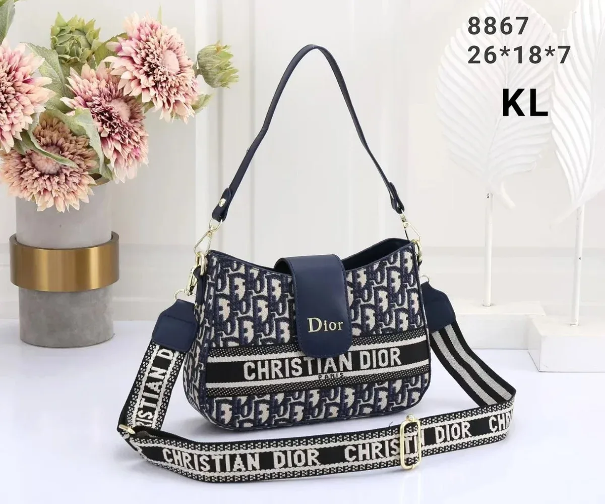 Dior Dior Lady Dior Oblique Monogram Crossbody Bag Navy Navy - 1