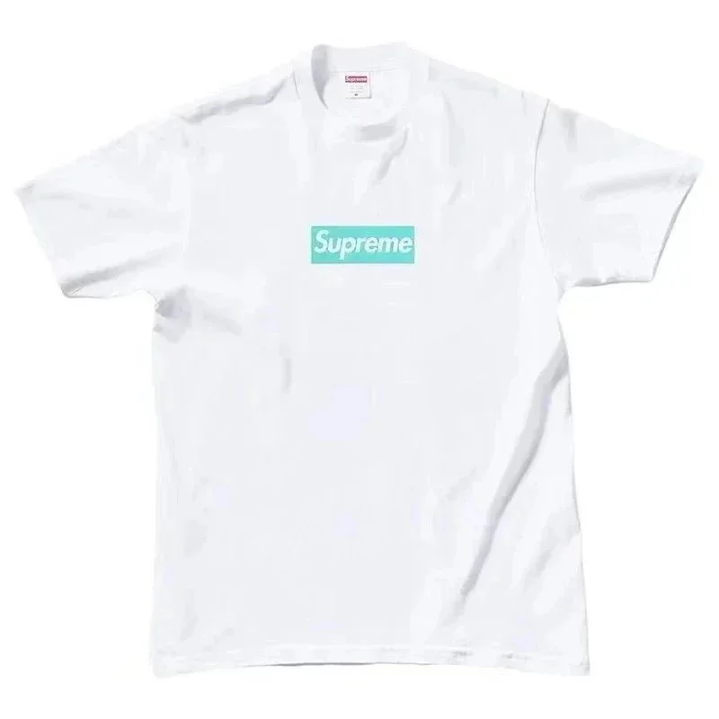 Supreme Supreme Box Logo White/Turquoise T-Shirt White - 1