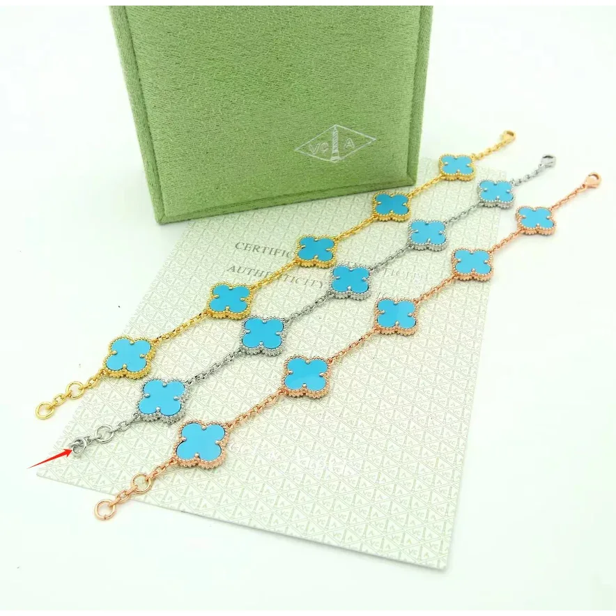 Van Cleef & Arpels Van Cleef & Arpels Alhambra Turquoise Clover Bracelet Blue - 1