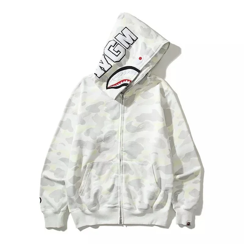 A Bathing Ape A Bathing Ape ABC Camo Glow-in-the-Dark White Zip-Up Hoodie White - 1