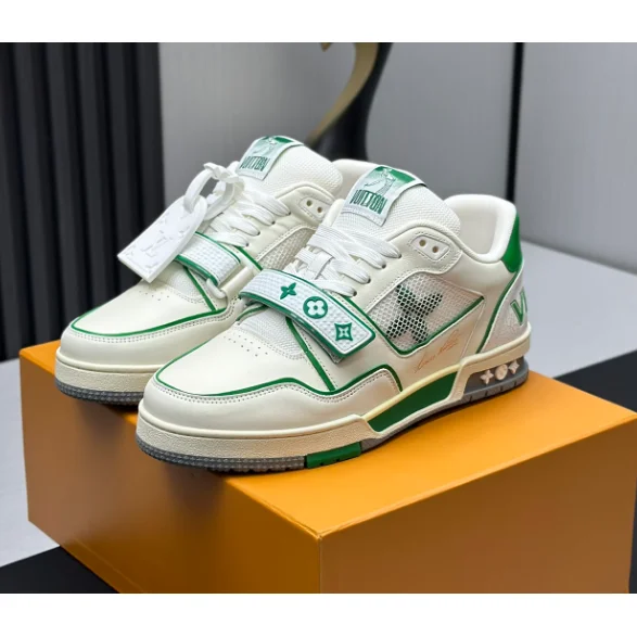 Louis Vuitton Louis Vuitton LV Trainer White/Green Sneakers White