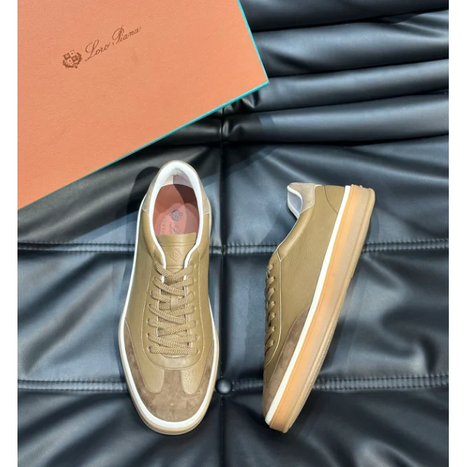 Loro Piana Loro Piana Beige Leather Sneakers Beige - 1