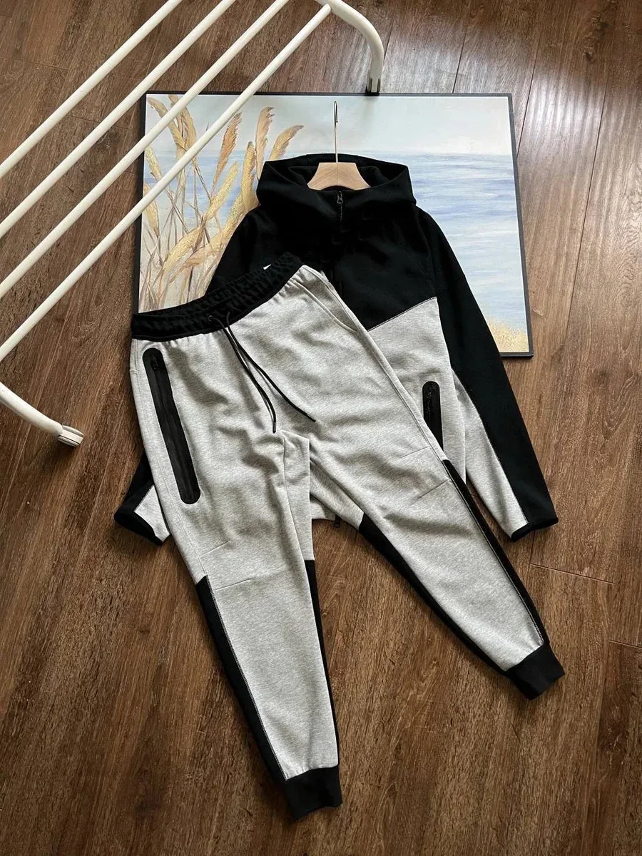 Other Black & Grey Contrast Tracksuit Set Grey - 1