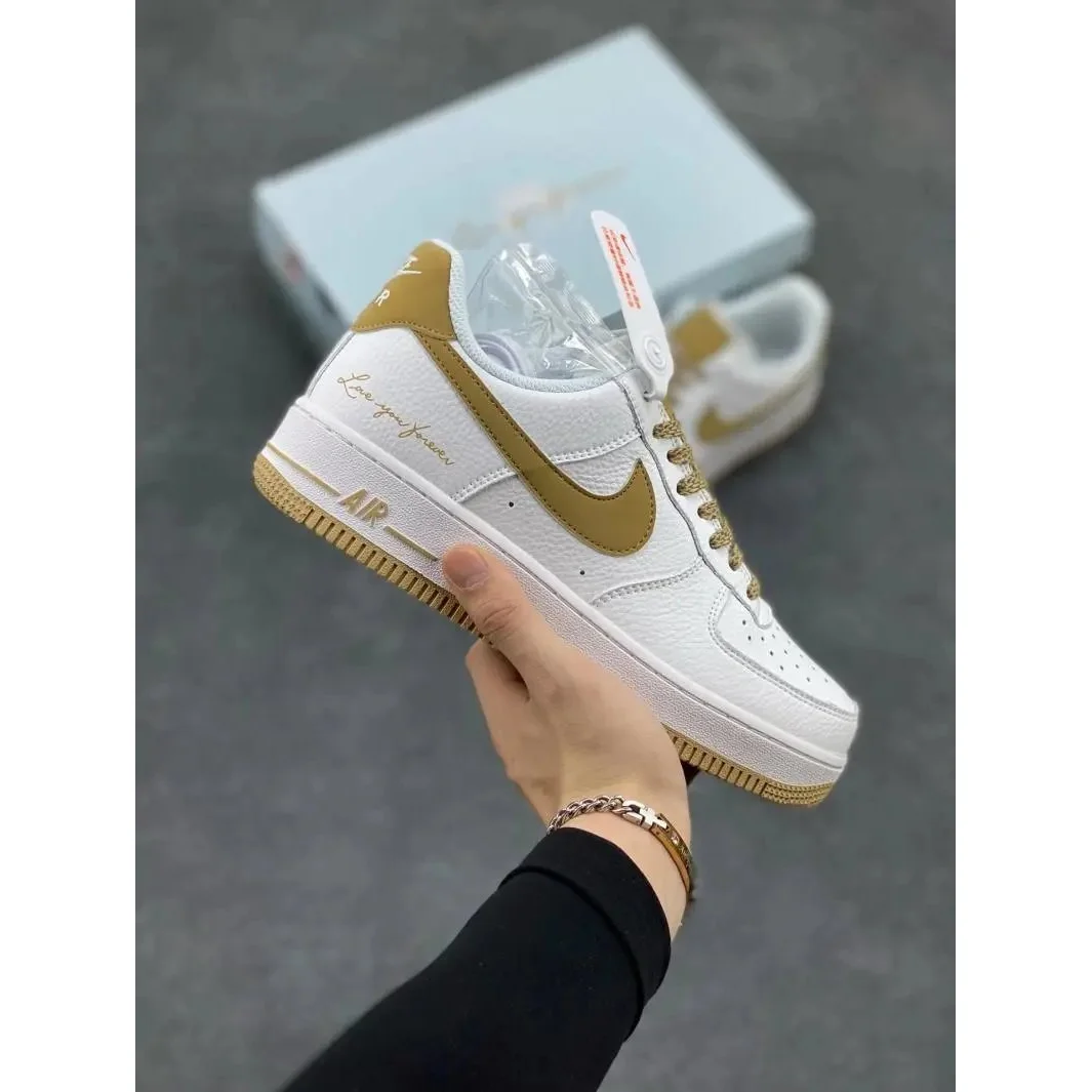 Nike Nike Air Force 1 Low White/Gold Sneakers White