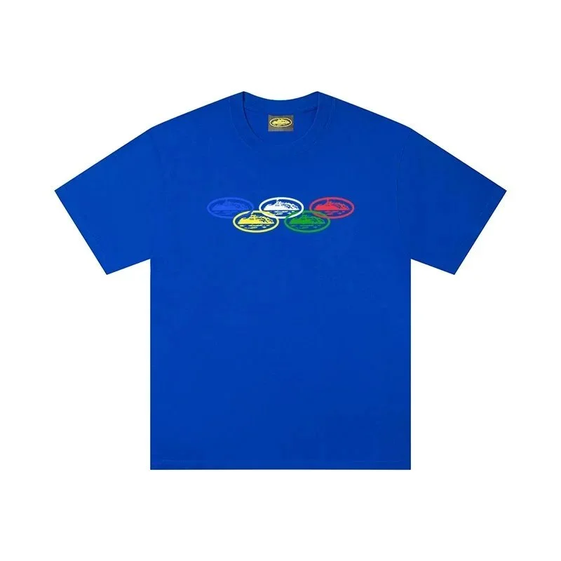 Other Blue Olympic T-Shirts with Multi-Color Emblem Blue - 1