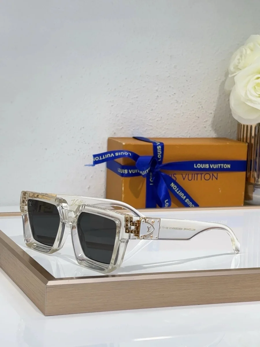 Louis Vuitton Louis Vuitton Clear Frame Gold Accents Sunglasses Multicolor