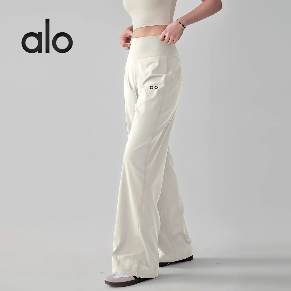 Alo Yoga Alo Eggshell White Yoga Pants Cream - 1