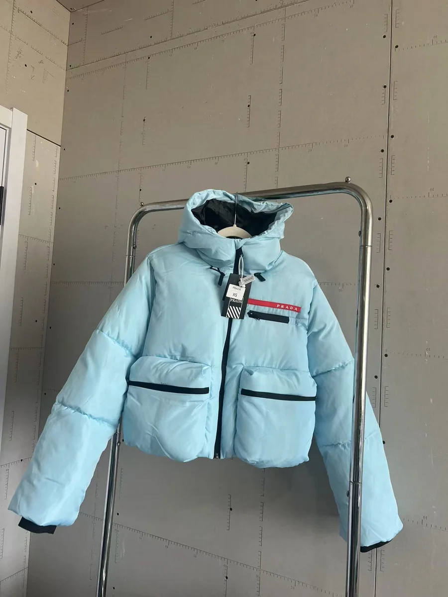 Prada Prada Re-Nylon Sky Blue Puffer Jacket Blue