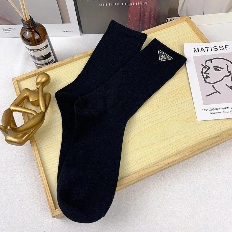 Prada Prada Black Socks with Triangle Logo Black