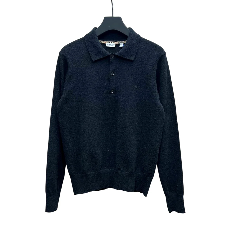 Burberry Burberry Polo Bear Sweater Navy Knit Top Navy - 1