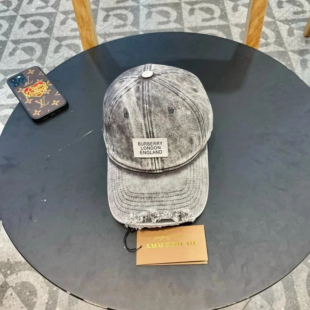 Burberry Burberry Washed Grey Denim Cap Grey