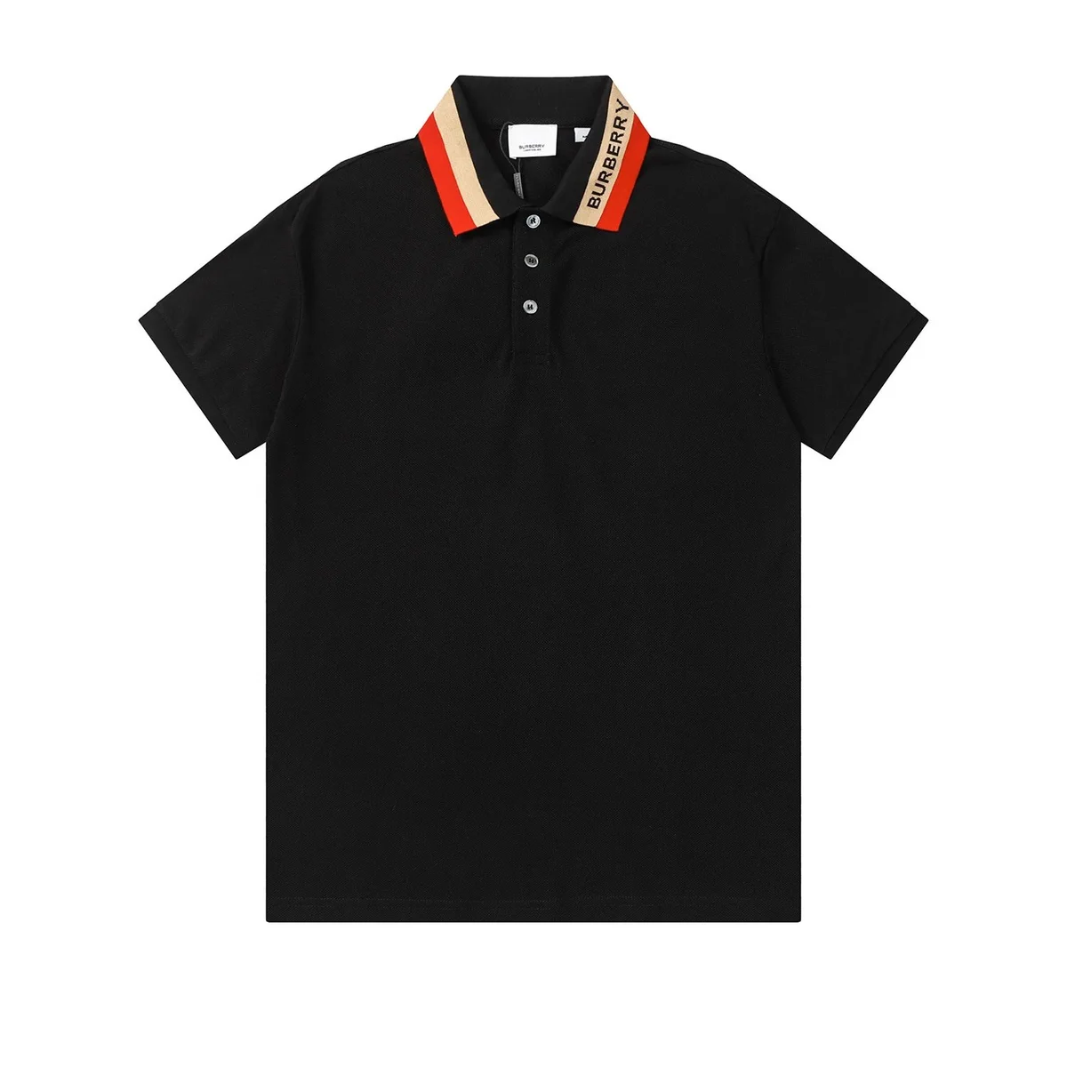 Burberry Burberry Black/Beige/Red Polo Shirt Black