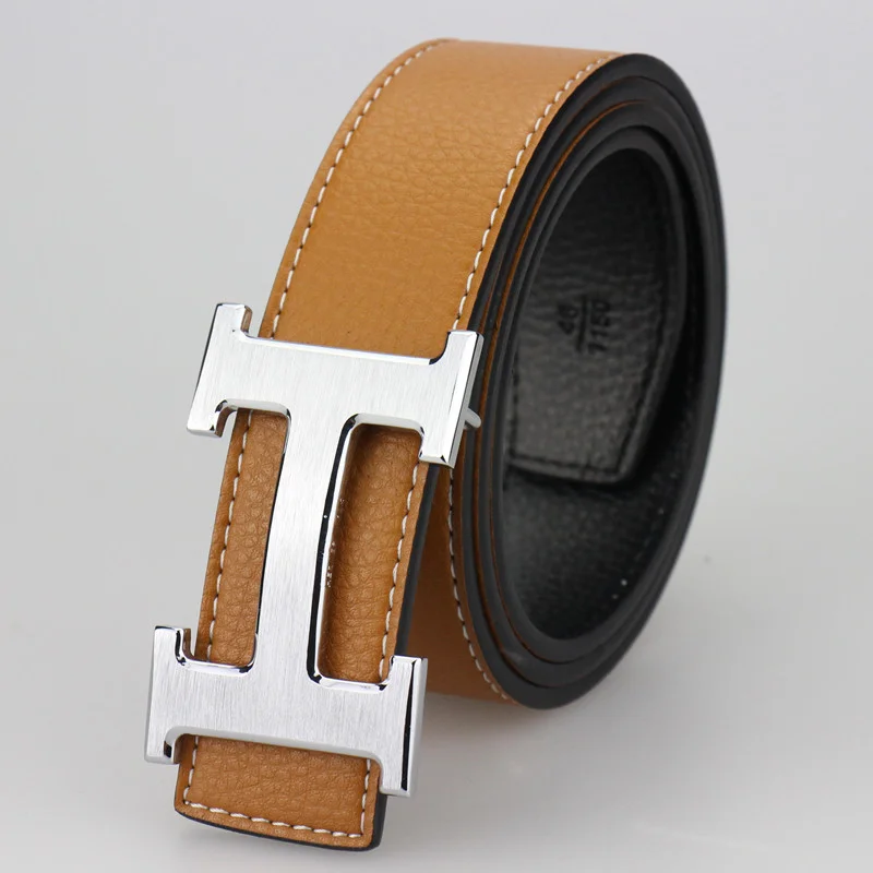 Hermès Hermès H Buckle Belt Tan & Black Leather Belt Brown