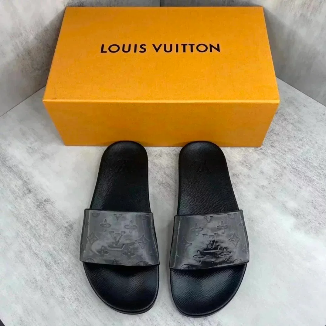 Louis Vuitton Louis Vuitton Monogram Black Slides Black