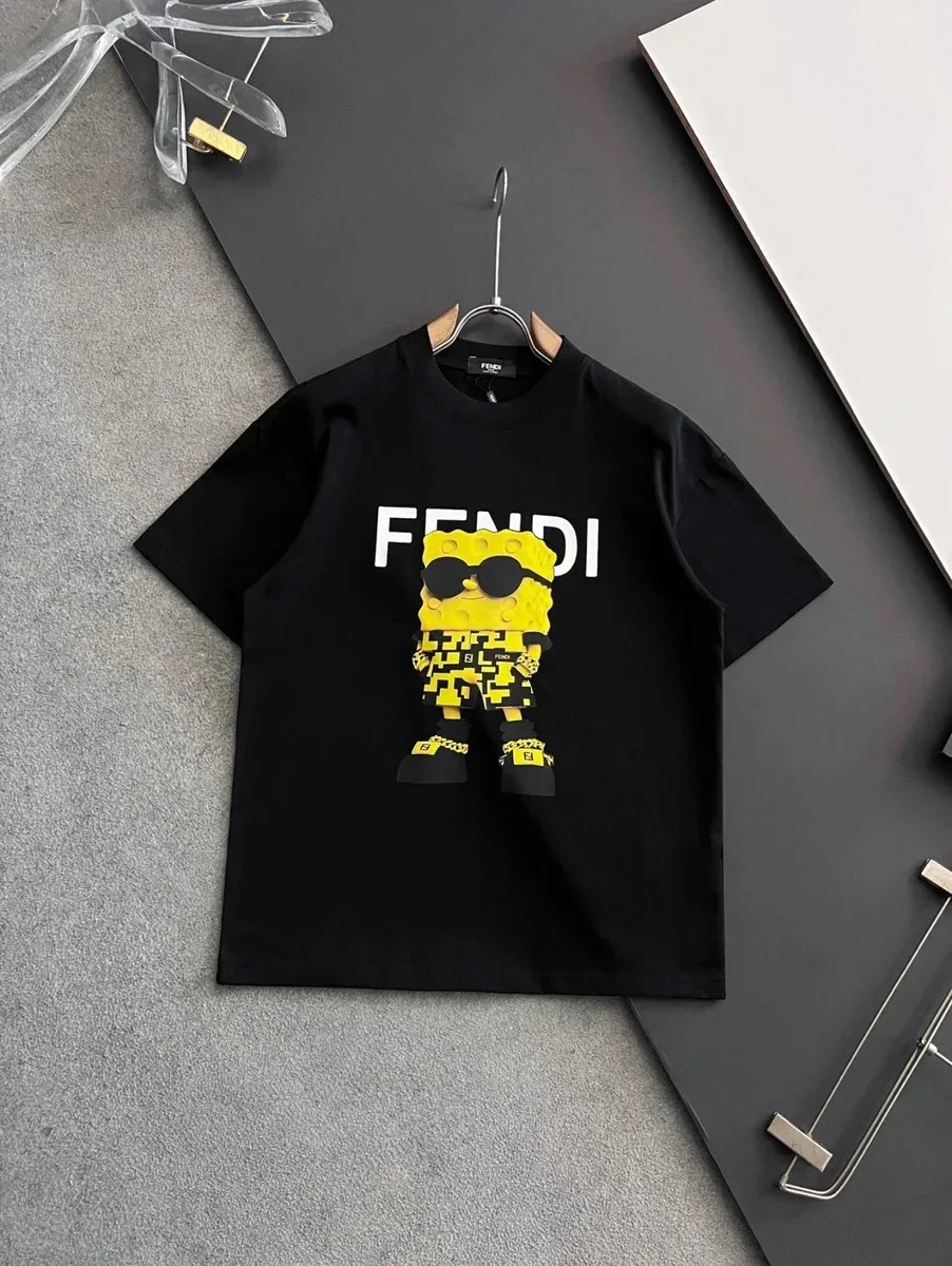 Fendi Fendi SpongeBob Black & Yellow T-Shirt Black - 1