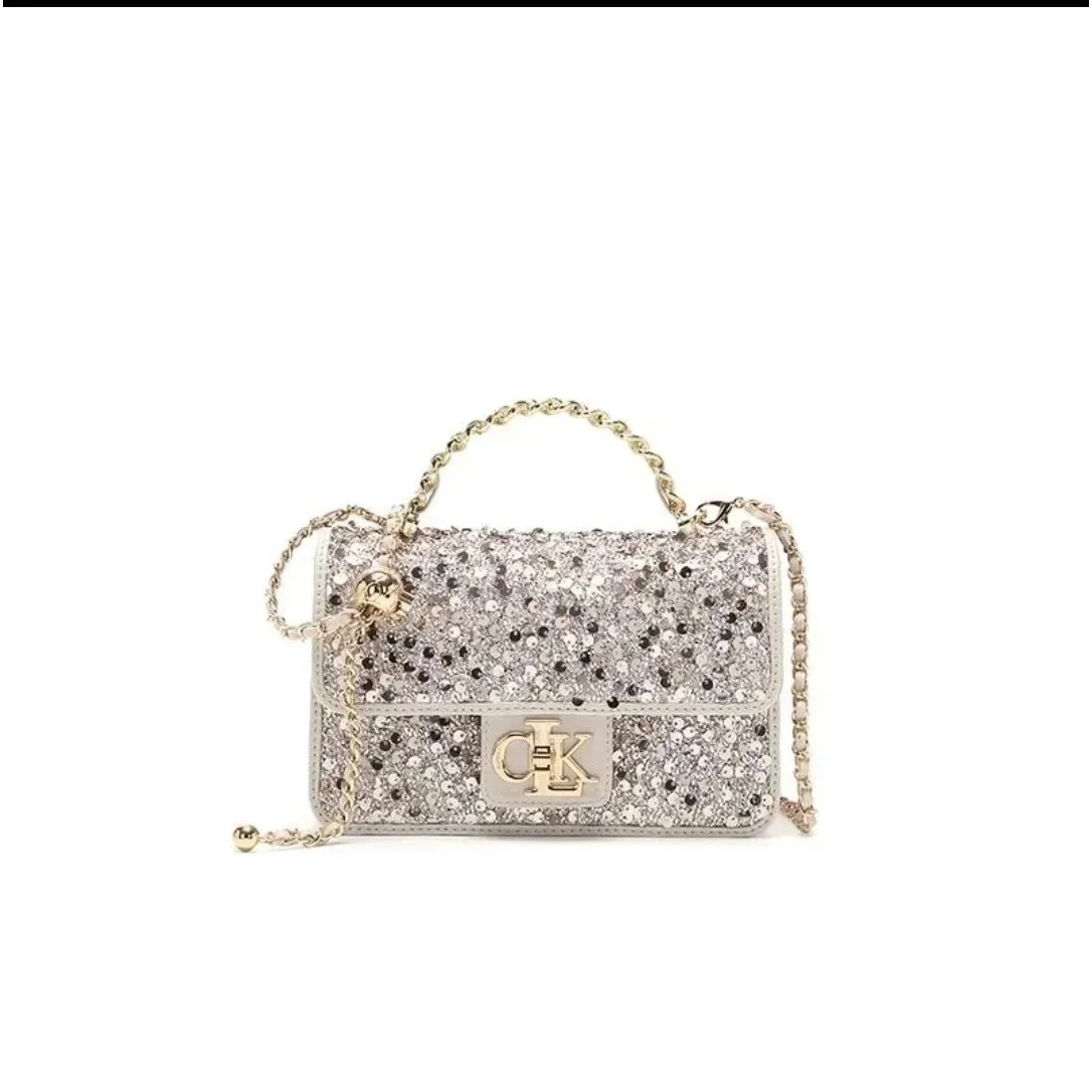 Calvin Klein Calvin Klein Sparkling Cream Sequined Crossbody Bag Cream - 1