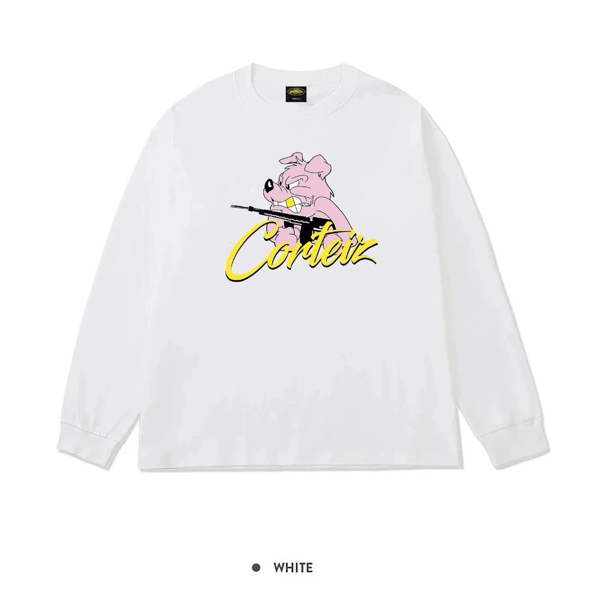 Corteiz Corteiz Pig Gun White Long Sleeve T-Shirt White - 1