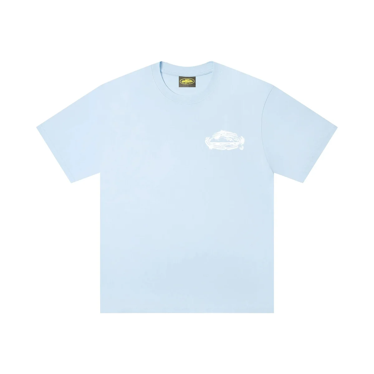 Other Light Blue Solid T-Shirt with White Graphic Blue - 1