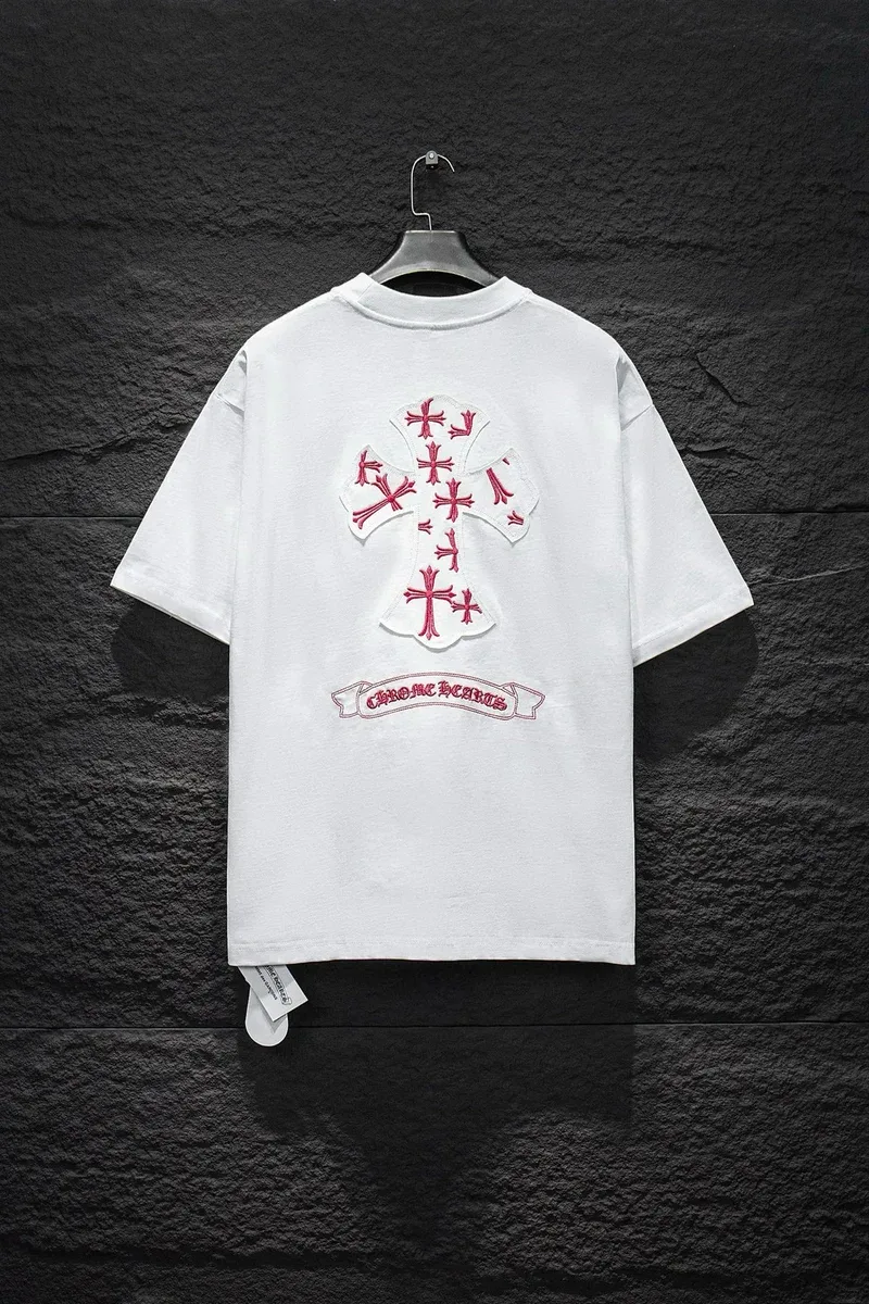 Chrome Hearts Chrome Hearts White Cross Embroidered T-Shirt White - 1