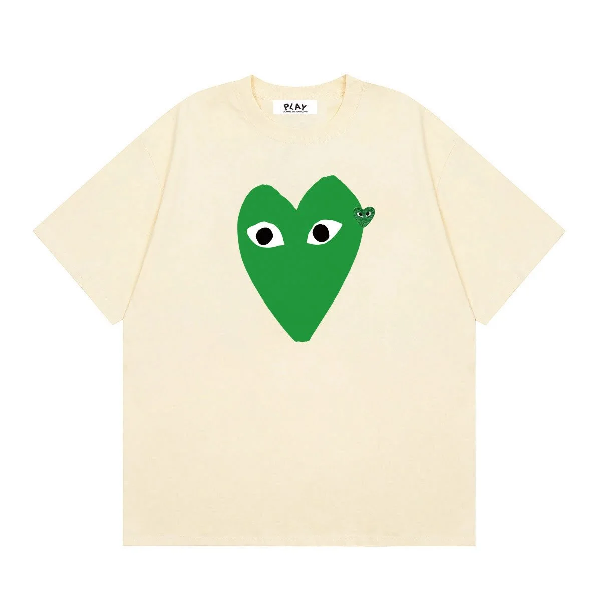 Comme des Garçons Comme des Garçons Play Heart T-Shirt Beige Green Beige - 1