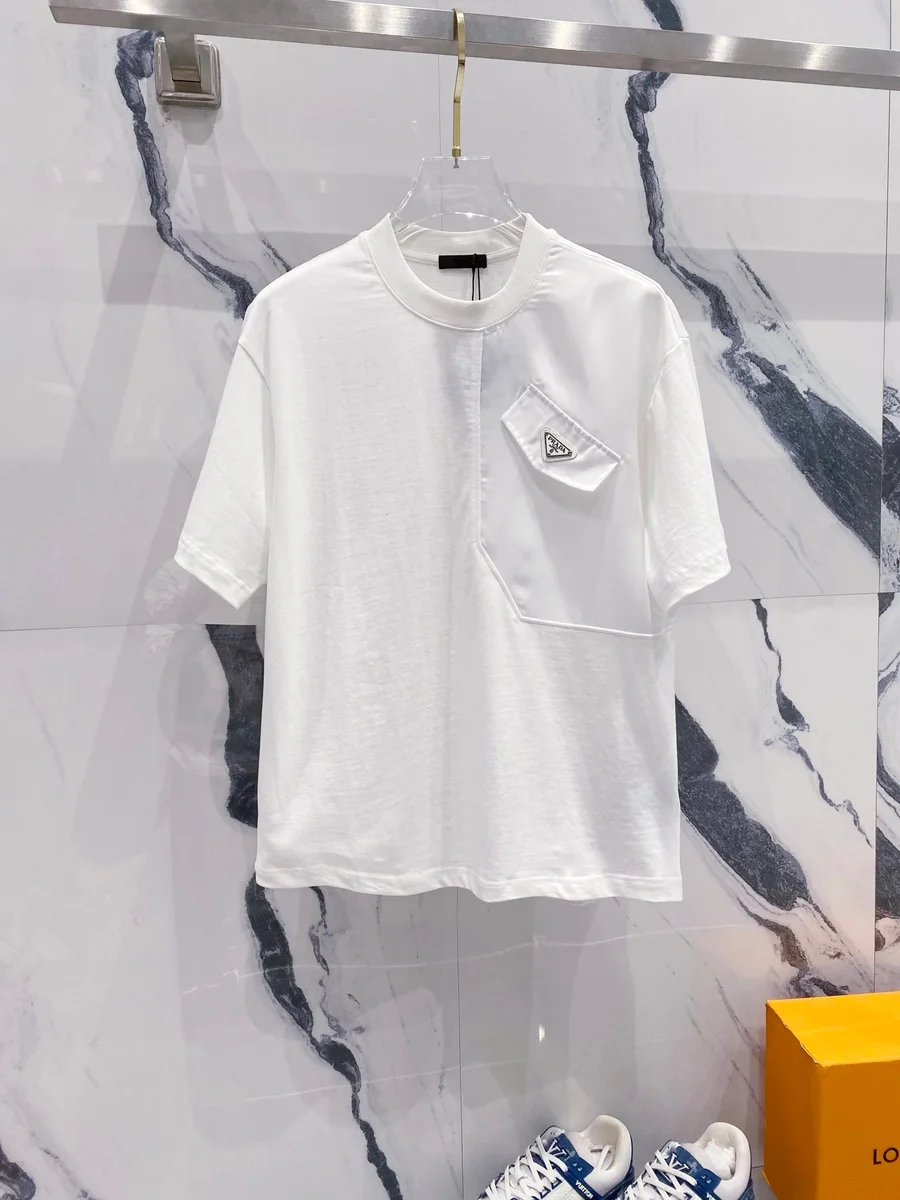 Prada Prada Triangle Logo White T-Shirt White