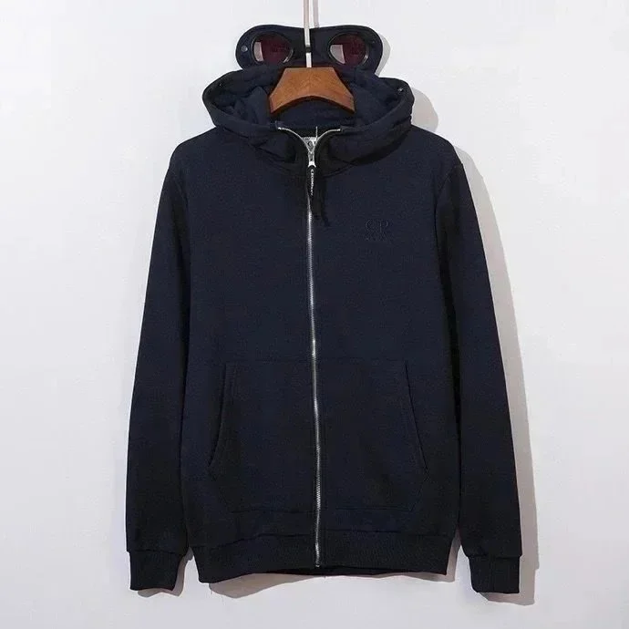 CP Company CP Company Goggle Hoodie Navy Solid Hooded Sweatshirt Navy - 1