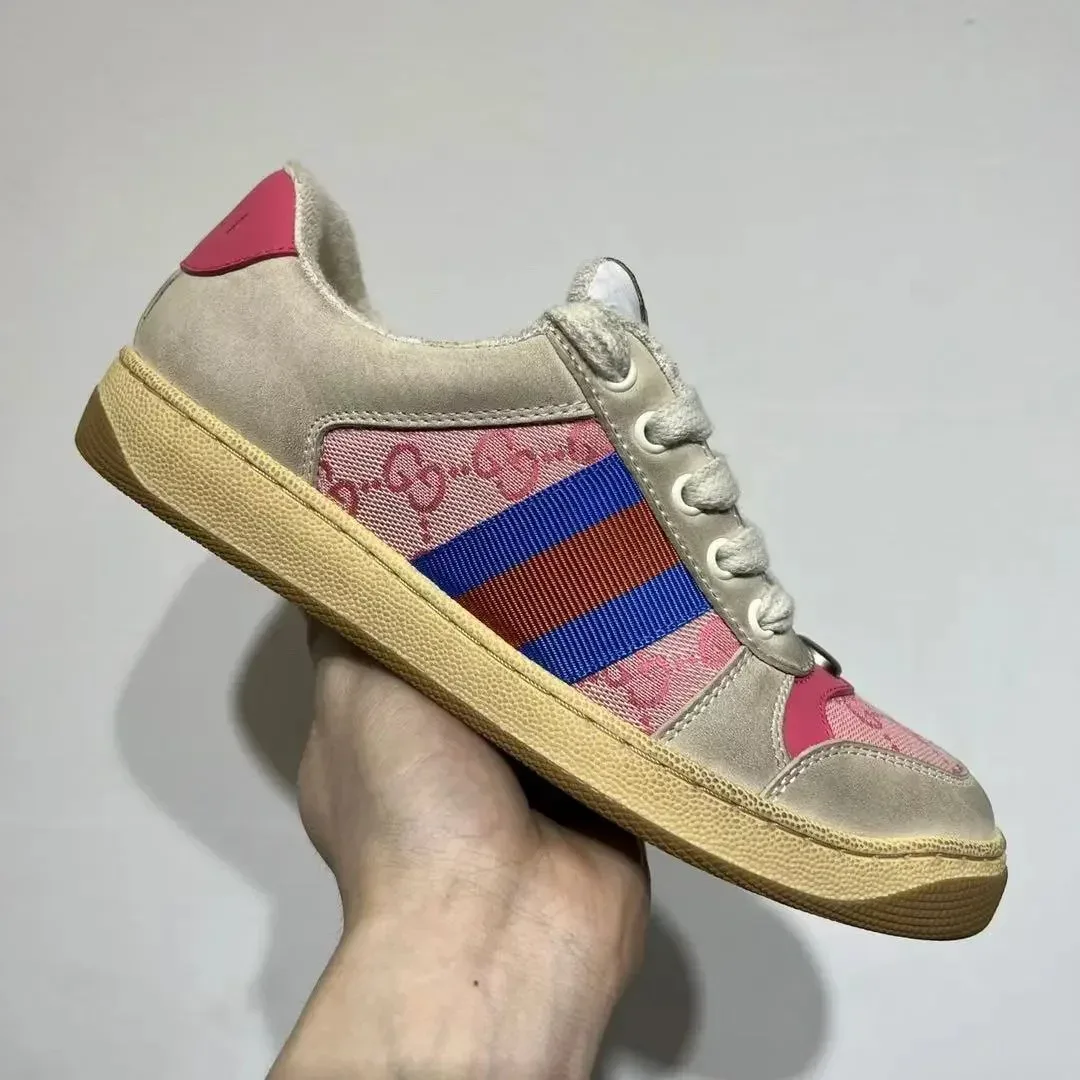 Gucci Gucci GG Supreme Pink/Beige/Blue/Red Stripe Sneaker Beige