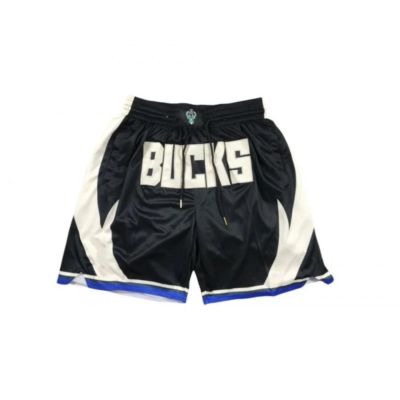 Other Black and White Milwaukee Bucks Basketball Shorts Black - 1