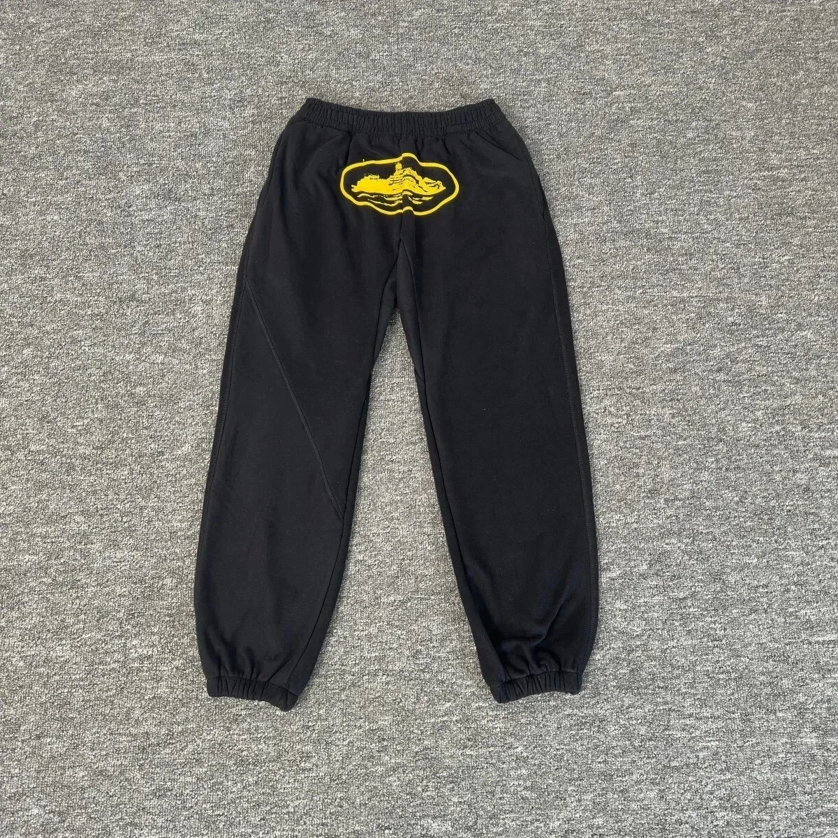 Other Black with Yellow Graphic Joggers Trousers Black - 1