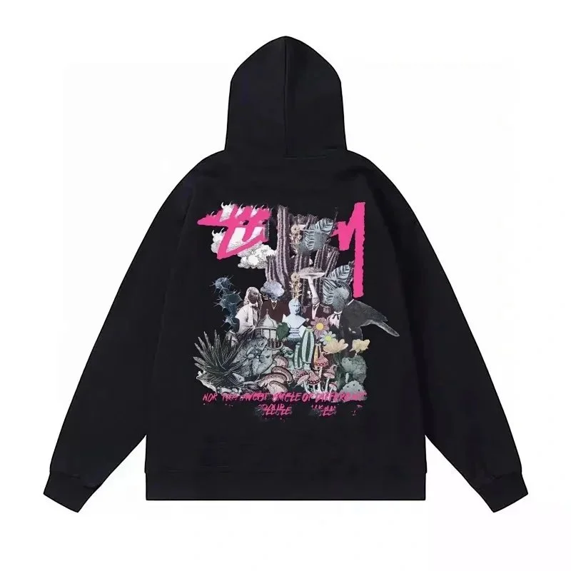 Saint Laurent YSL Black Graphic Hoodie Black