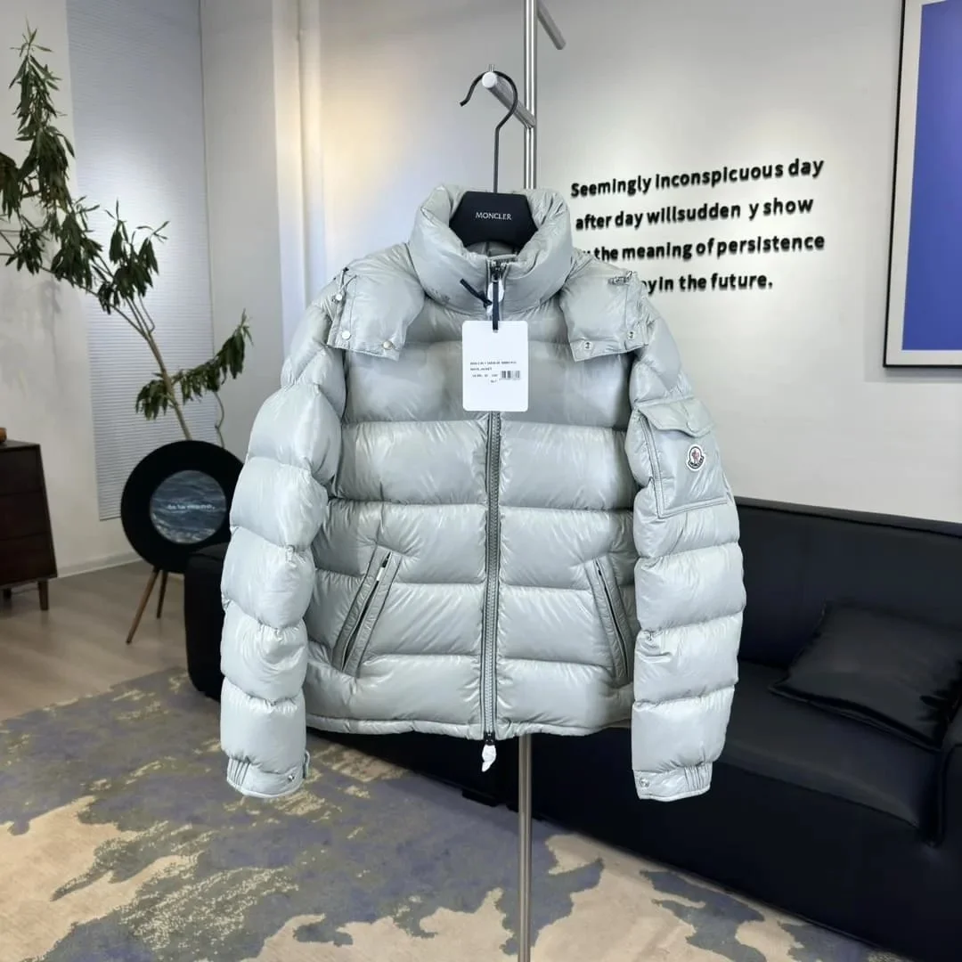 Moncler Moncler Maya Metallic Silver Puffer Jacket Silver