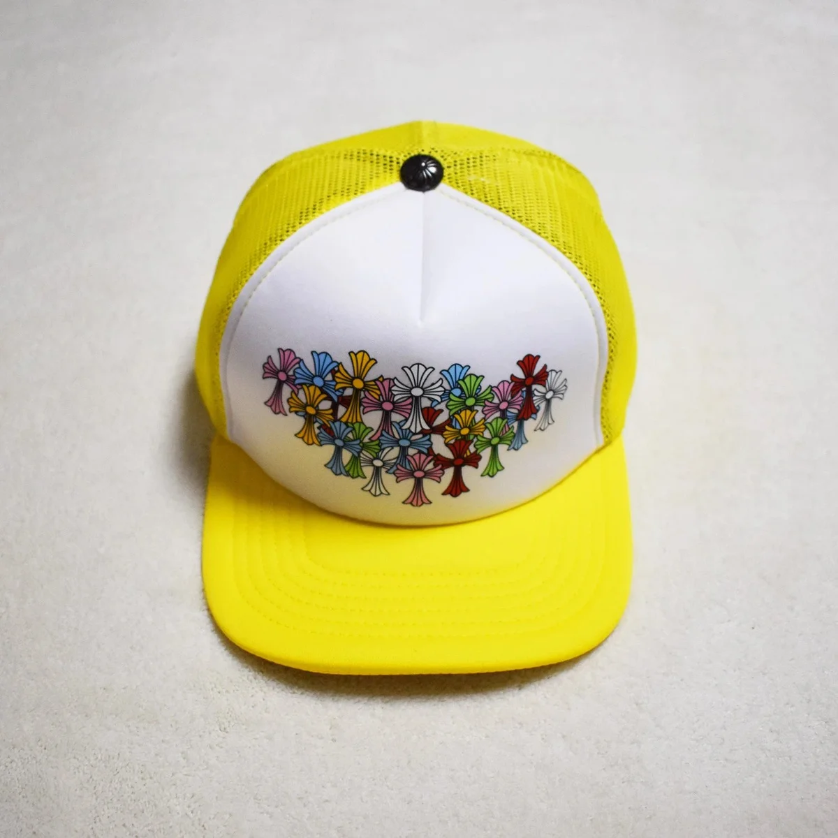 Chrome Hearts Chrome Hearts CH Cross Yellow Floral Trucker Hat Yellow - 1