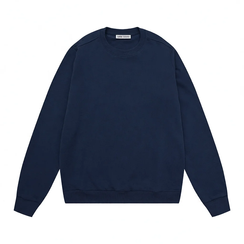 Other Unisex Navy Solid Crewneck Sweatshirt Navy - 1