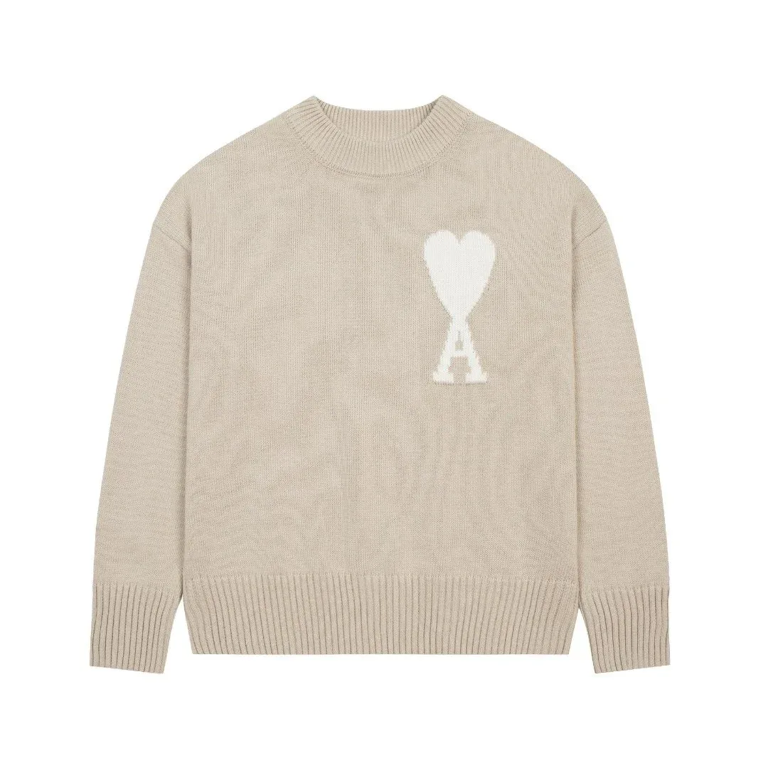 Ami Paris Ami Paris Ami de Coeur Ami-19-03 Beige Knit Sweater Beige - 1