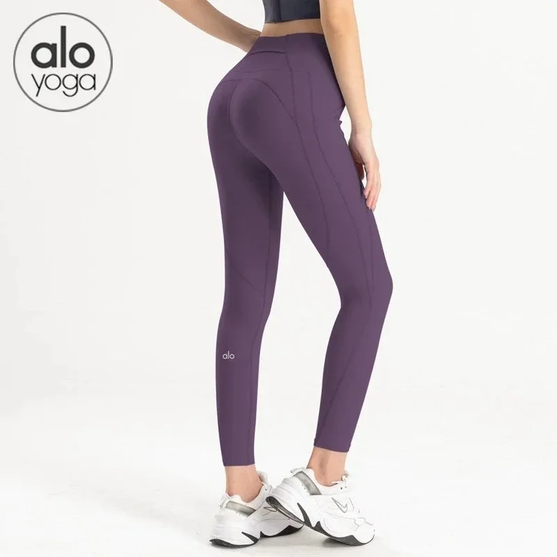 Alo Yoga Alo Yoga Dark Purple Leggings Purple - 1