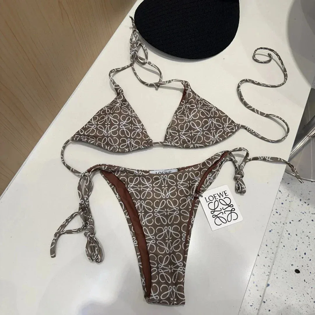 Loewe Loewe Anagram Bikini Set Brown Brown - 1
