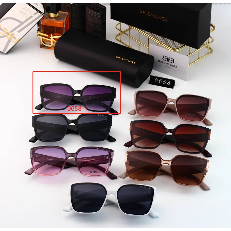 Balenciaga Balenciaga 0658-1 Purple Gradient Sunglasses Purple - 1