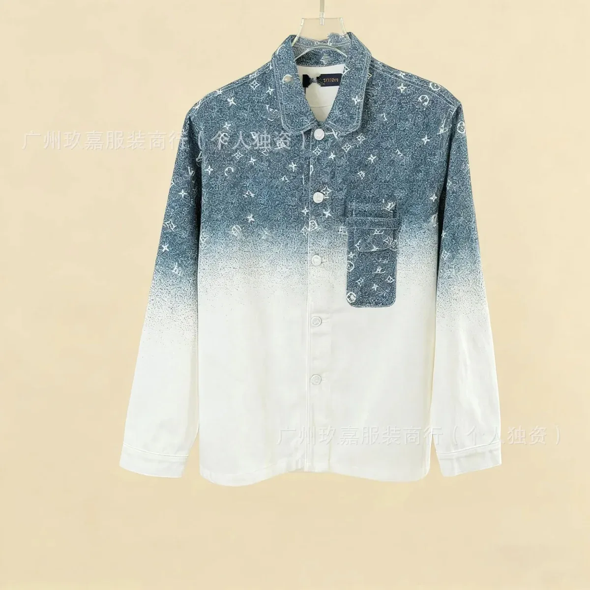 Louis Vuitton Louis Vuitton Monogram Blue/White Gradient Button-Up Shirt Blue