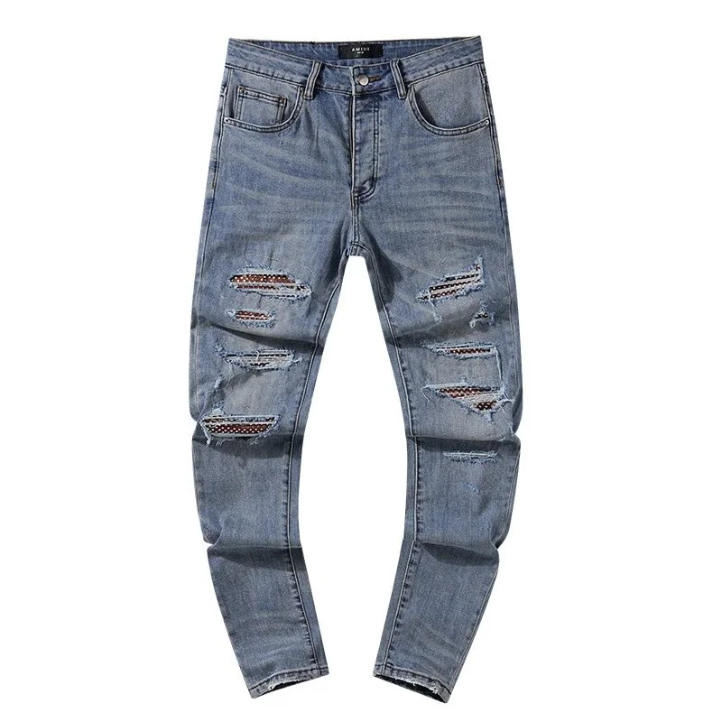 Amiri AMIRI AMIRI Light Blue Distressed Jeans Blue