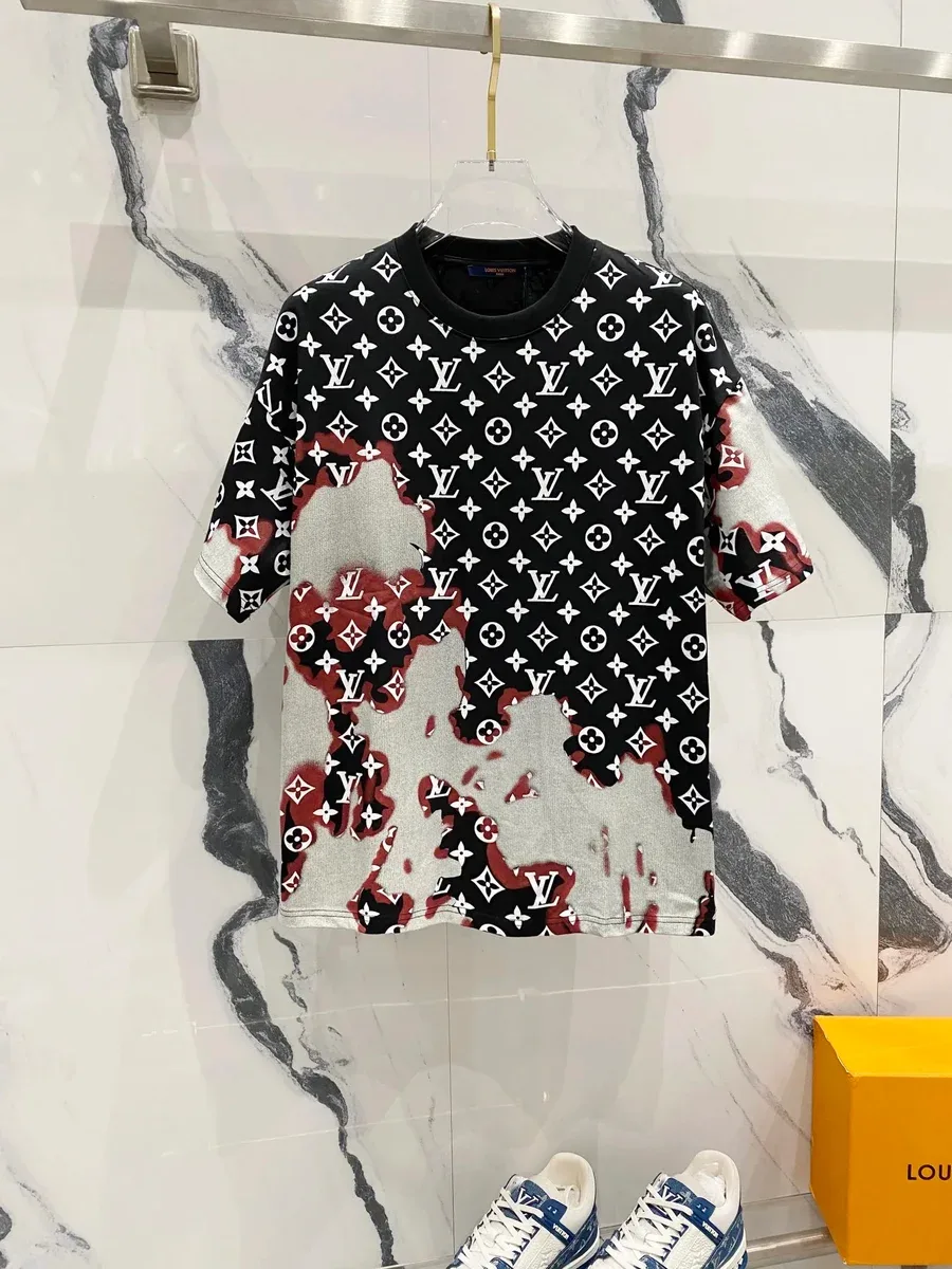 Louis Vuitton Louis Vuitton Monogram Black/Red/Grey Tie-Dye T-Shirt Multicolor