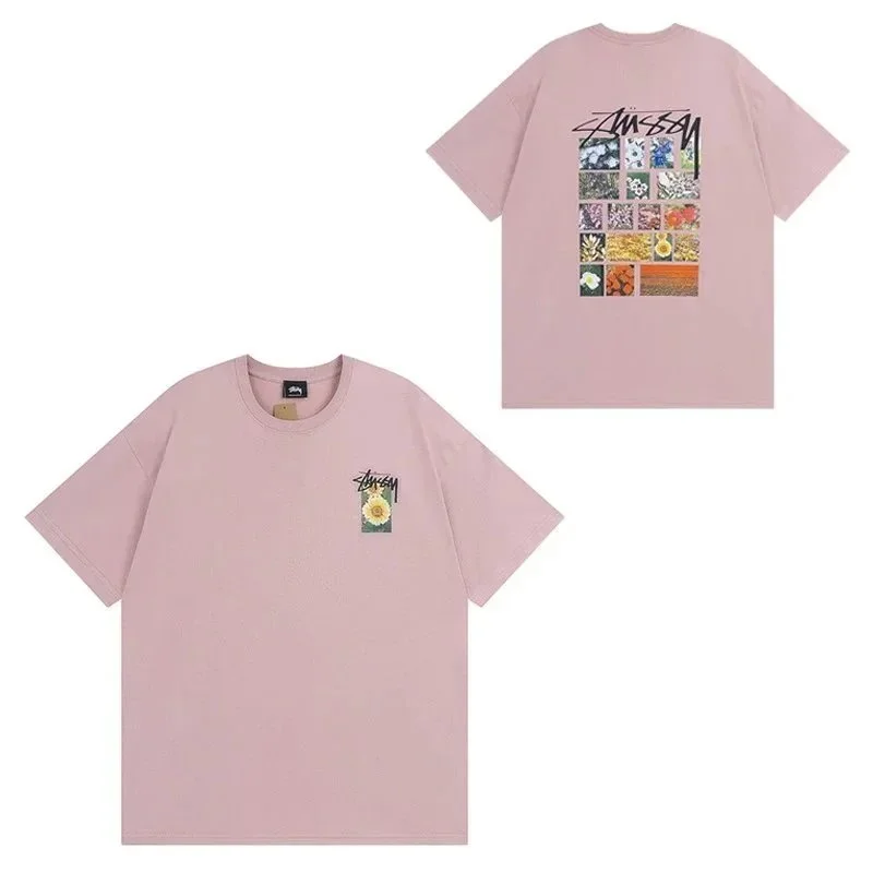 Stussy Stussy Stüssy Flower Print Oversized T-Shirt Pink Pink - 1