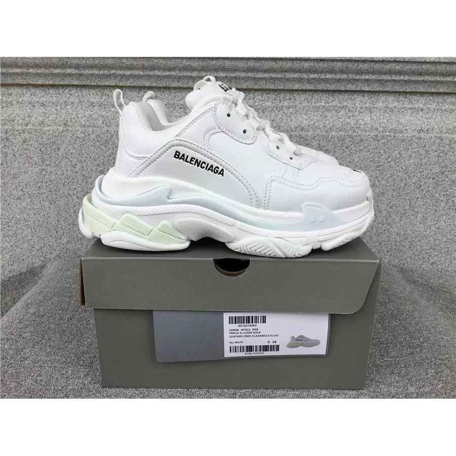 Balenciaga Balenciaga Triple S White Leather Sneakers White - 1