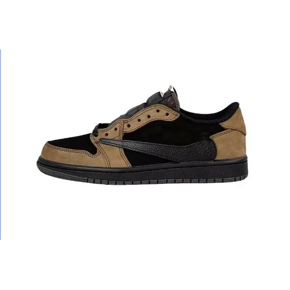 Nike Nike Air Jordan 1 Travis Scott x Cactus Jack倒钩黑棕色 Sneakers Brown - 1