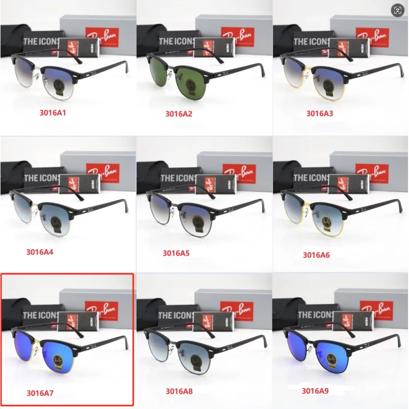 Ray-Ban Ray-Ban Clubmaster 3016A7 Black/Blue Sunglasses Black