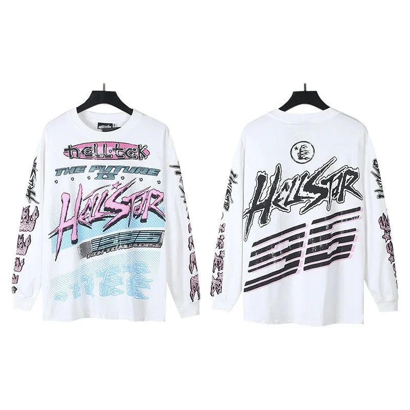 Hellstar Hellstar White/Pink/Black Graphic Long-Sleeve T-Shirt White - 1