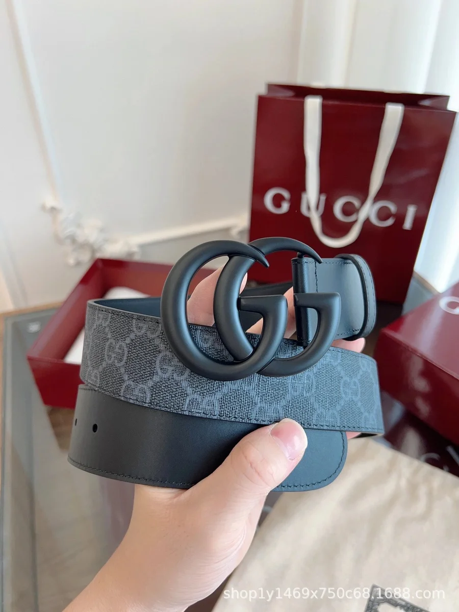 Gucci Gucci Interlocking G Grey/Black Belt Grey