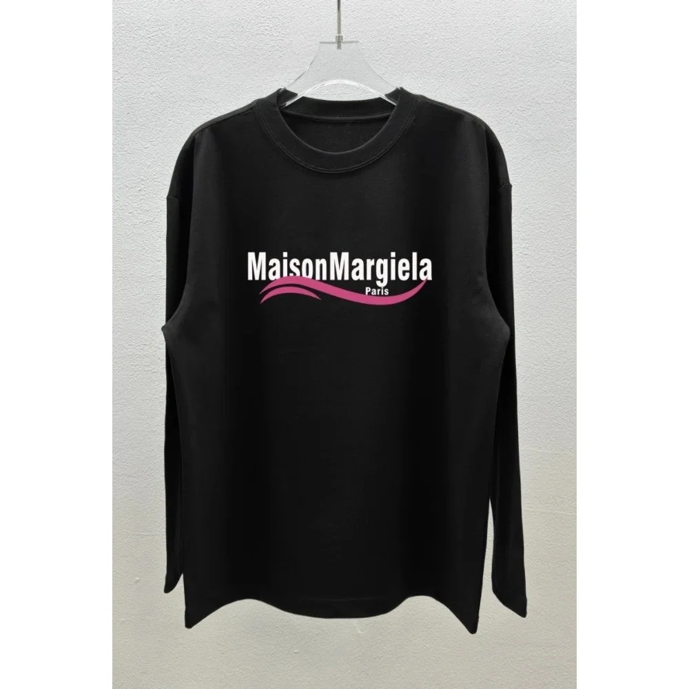 Maison Margiela Maison Margiela Black Logo Long Sleeve T-Shirt Black - 1