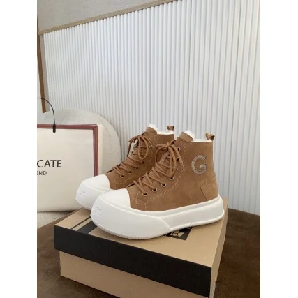 Gucci Gucci Rhyton Brown/White High-Top Sneakers Brown