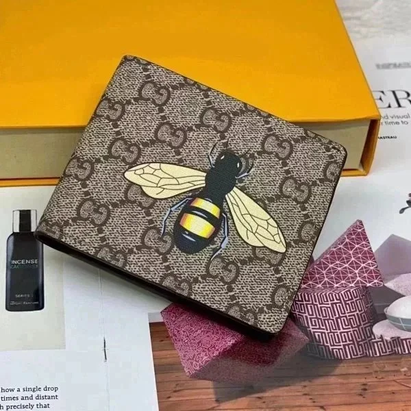 Gucci Gucci GG Supreme Bee Wallet Brown Brown - 1